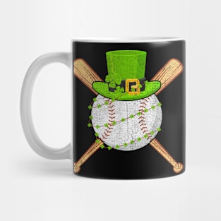 St Patricks Day Shamrock Baseball Leprechaun Men Boys Kids Mug